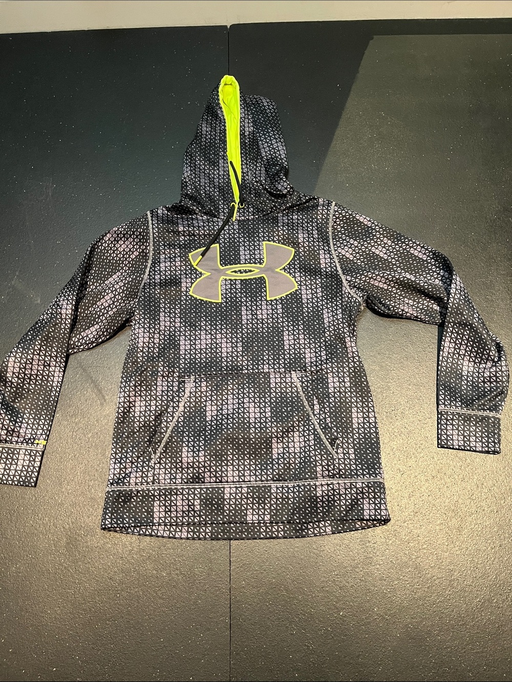 Under Armour Black Hoodie with Neon Yellow Logo Accents